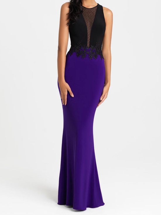 madison james Dresses & Skirts - Madison James Sleeveless Black & Purple Formal Evening Gown